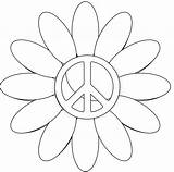Peace Sign Coloring Pages Printable Flower Hippie Clipart Cliparts Flowers Drawing Tattoo Designs Clip Jellyfish Signs Background Sheet Library Paper sketch template