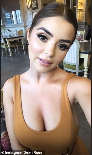 demi rose exhibits her hourglass curves in busty terracotta bodycon