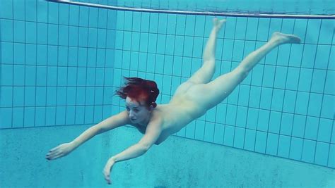 Busty Redhead European College Girl In The Pool Naked