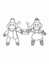 Coloring Pages Sock Monkeys Monkey Printable Couples Valentine Christmas Drawing Categories Getdrawings Animals Supercoloring sketch template