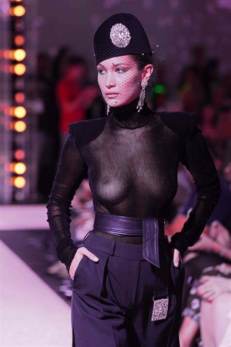 bella hadid see thru dress at alexandre vauthier fashion show in paris 02 celebrity