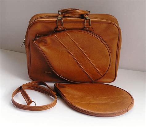 vintage brown leather ajay dual racquet tennis bag  treasurebydemand  etsy tennis bags