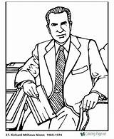 Nixon Richard Coloring Pages Presidents President Printable Biography Printables Go Popular Usa Printing Help sketch template