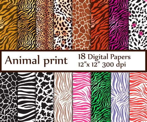 animal print digital paper animal print paper etsy