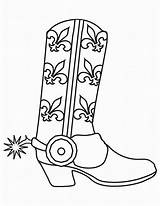 Cowboy Coloring Pages Western Printable Boots Color Print Template Coloring2print sketch template