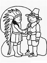 Thanksgiving Coloring Pages Color Pilgrim Pilgrims Indian Kids Children Printable Dinner Indians Native American Sheets Printables Sheet Clipart Girl Getcolorings sketch template