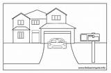 House Coloring Driveway Pages Outline Parts Template Flashcards Rooms Sketch Coloriage Inside Dessins Imprimer Designlooter Templates Title 53kb 600px Teaching sketch template
