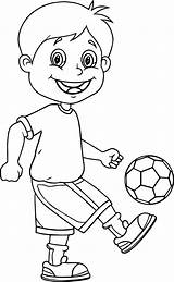 Football Kids Ball Coloring Playing Drawing Sketch Soccer Pages Easy Draw Boy Player Dame Notre Getdrawings Bounce Children Color Sketches sketch template