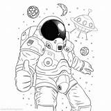 Astronaut Moon Ufo Xcolorings Landed sketch template