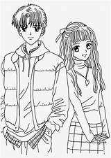 Coloring Anime Pages Boy Girl Print Printable Couple Boys Colouring Kids Guy People Cool Color Cute Sheets Characters Girls Adult sketch template