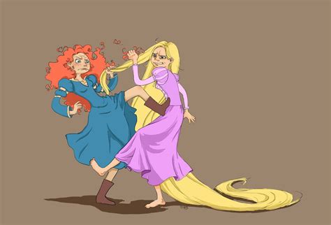 hair fight merida and hiccup merida brave frozen and tangled kawaii