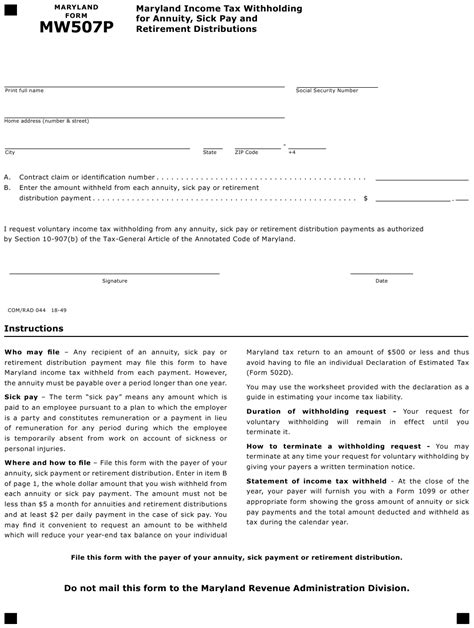 form mw507p download fillable pdf or fill online maryland