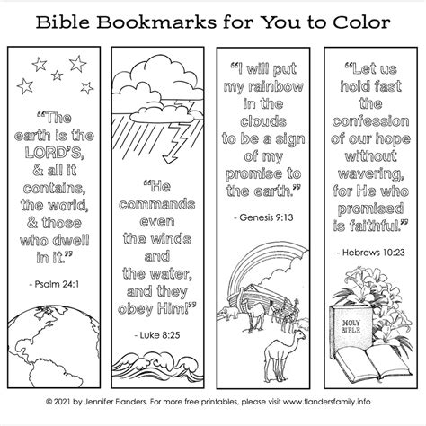 color   bible bookmarks flanders family home life