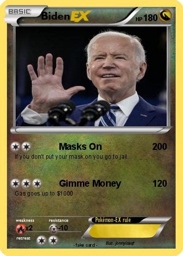 Pokémon Biden 15 15 Masks On My Pokemon Card