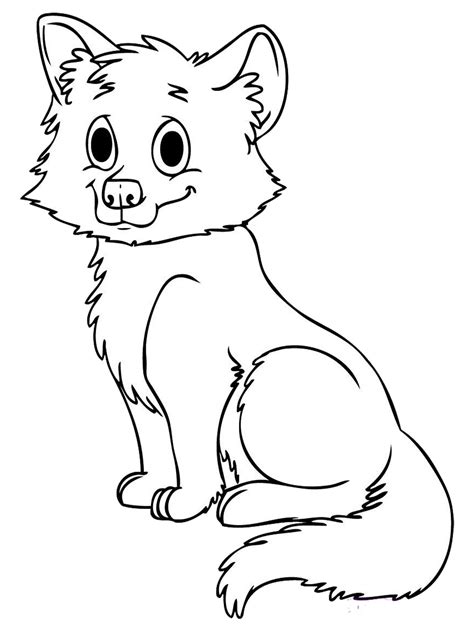 cute colouring pages baby wolf clipart