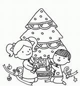 Christmas Tree Coloring Pages Kids Drawing Decorating Printable Children Decoration Trees Coloringhome Drawings Cute Comments Paintingvalley Source sketch template