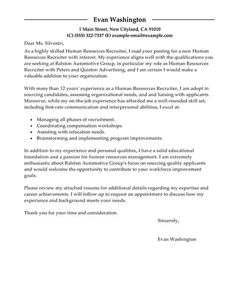 recruiting  employment cover letter examples templates