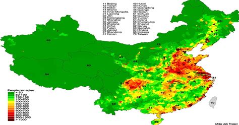 Population Density Map Of China [1417 × 1187] Mapporn