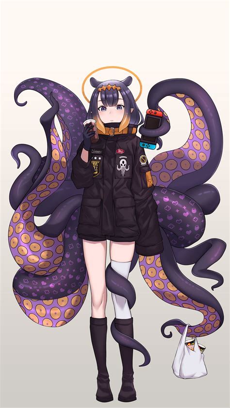 ninomae inanis anime octopus girl mobile wallpaper anime alien