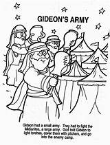 Gideon Coloring Bible Pages Story Kids Activity Stories Printable Children Activities Sheets School Sunday Creation Days Army Colouring Preschool Lessons sketch template