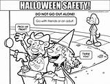 Coloring Safety Halloween Pages Colouring Do Go Alone sketch template