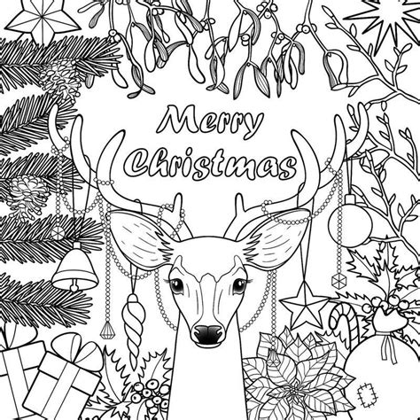 merry christmas coloring pages digital  etsy