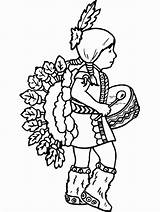 Native Coloring American Child sketch template