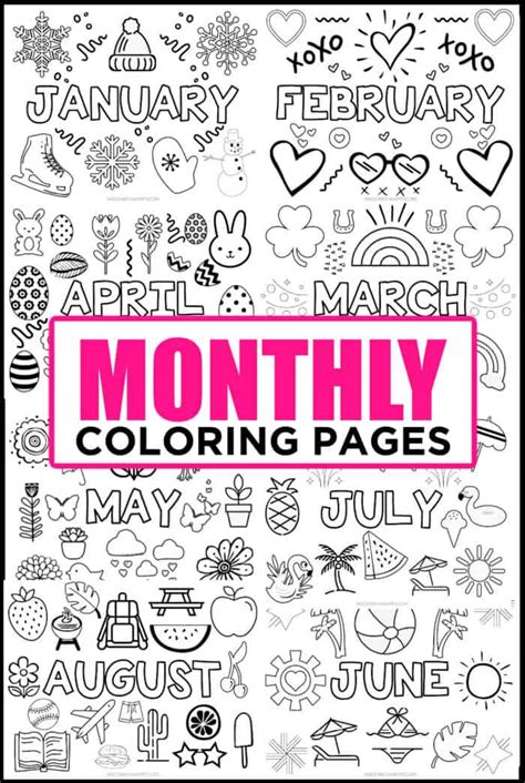 calendar months coloring pages