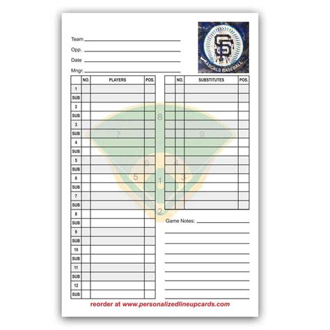 batting order template  excel lineup baseball card