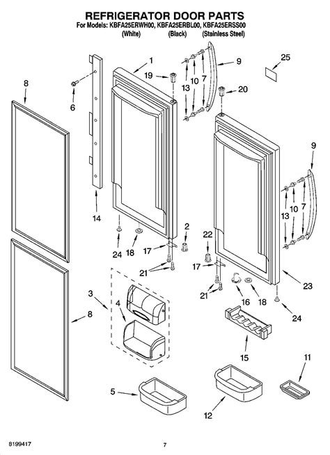 kbfaerbl refrigerator door parts refrigerator french door architect series