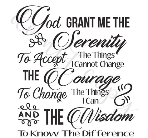 serenity prayer digital vector files instant download for print and
