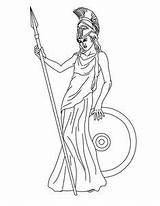 Athena Mythologie Artemis Hephaestus Goddesses Colorier Athéna Getdrawings Déesse Grecque Getcolorings Colorkiddo sketch template