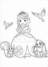 Sofia Coloring Princess First Pages Mia Printable Clover Robin Birds Sheet sketch template