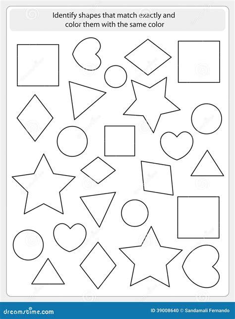 kids worksheet match  color stock vector image