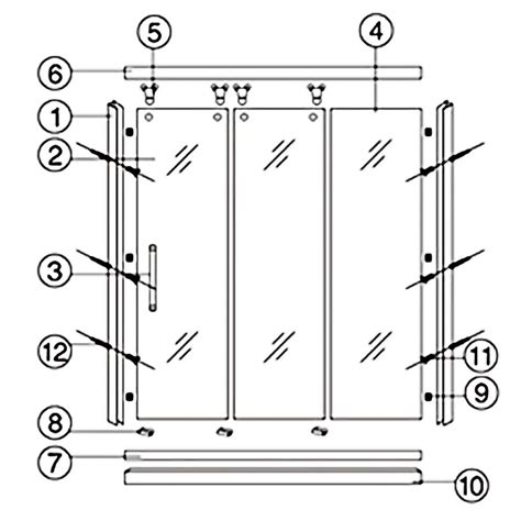 installation instructions  single door aluminium framed  panel square shape sliding shower door
