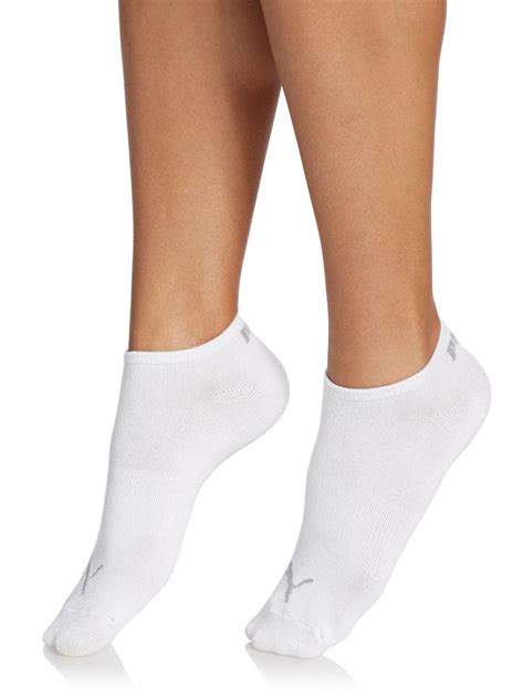 puma synthetic lite ankle socks 6 pack in white lyst