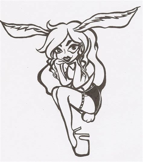 bunny girl lineart  krisaudeviantartcom  atdeviantart drawings