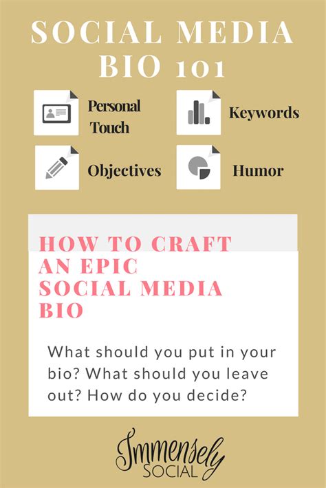 craft  epic social media bio   profiles immensely social