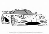 Koenigsegg Draw Para Drawing Carros Colorir Sports Cars Step Drawingtutorials101 Salvo Learn Desenhos sketch template