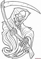 Tattoo Reaper Grim Outline Skull Designs Cool Tattoos Coloring Stencils Visit Joker Nightmares Pages sketch template
