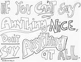 Bullying Coloring Pages Kindness Doodle Alley Quote Anti Showing Colouring Say Nice Printable Color Don Kids Drawing Classroom Way Doodles sketch template