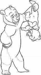 Brother Bear Coloring Pages Coloringpages1001 Beer Adult Kleine Grote sketch template