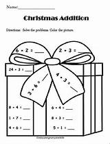 Math Christmas Addition Coloring Worksheets Activities Printable Grade Activtiy Activity Pages 1st Kindergarten Color Maths First Teacherspayteachers Subtraction Classroom Fun sketch template