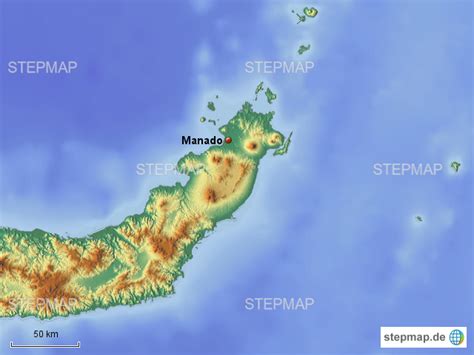stepmap sulawesi utara landkarte fuer indonesien