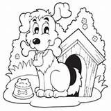 Dog Coloring House Pages Surfnetkids Cartoon Cute sketch template