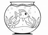 Coloring Fish Tank Bowl Color Printable Pages Kids Getcolorings Goldfish sketch template