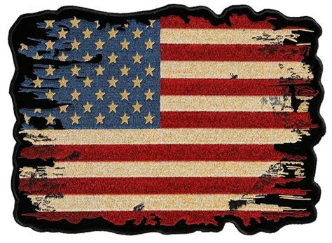 patriotic distressed american flag embroidered biker patch quality