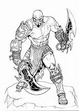 Kratos Inks Deus Rubusthebarbarian Pintar Colorindo Barbarian sketch template