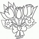 Ramo Colorier Printemps Tulipanes sketch template