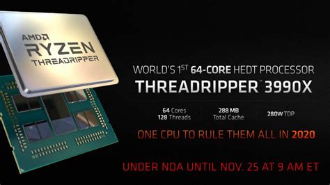 64 Core Amd Ryzen Threadripper 3990x Teased For 2020 Launch